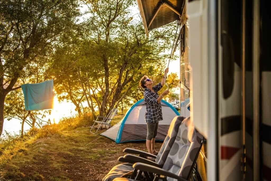 Lakeside camping