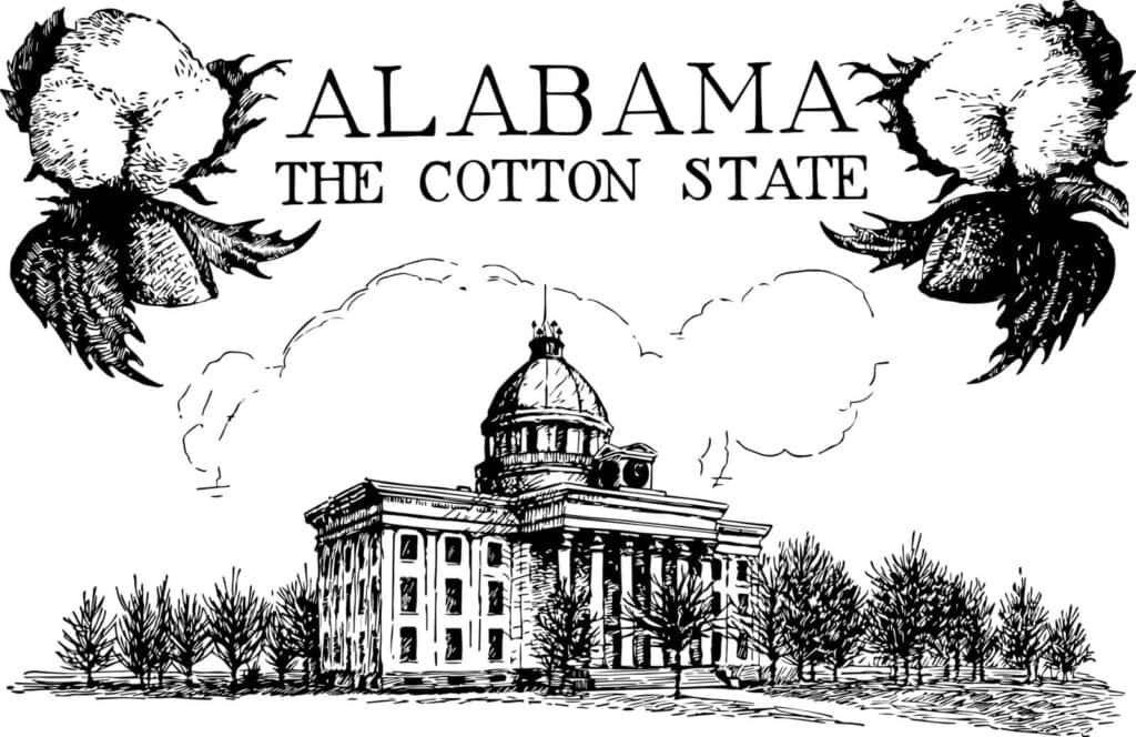 Alabama State Capitol vintage illustration