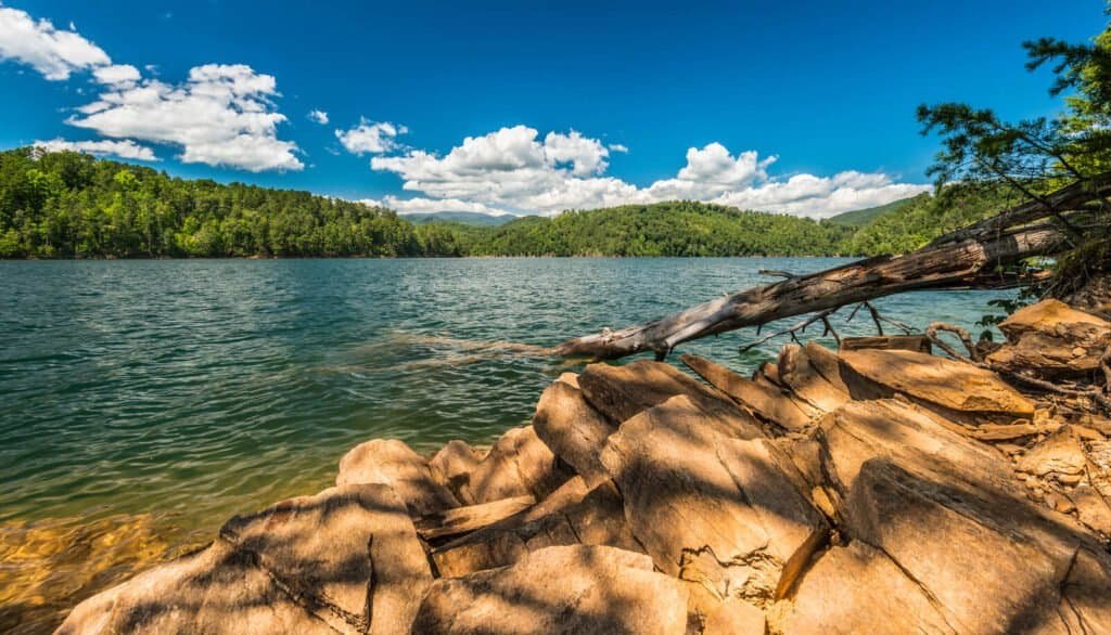 Fontana Lake With The Smoky Mountains