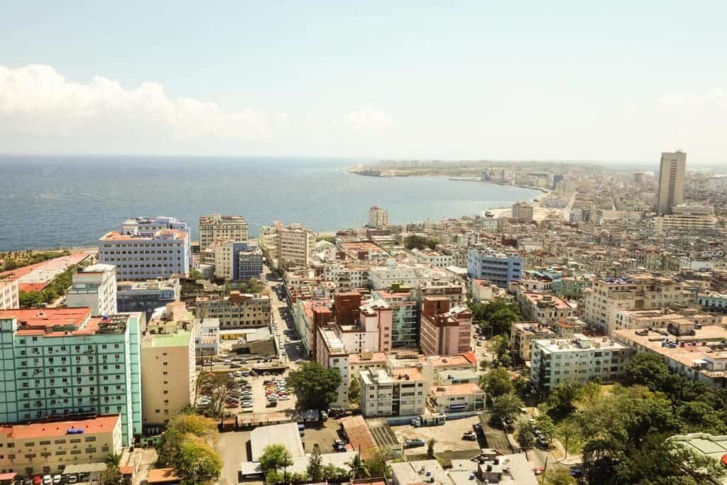 Cuba aerial view of Havana bay