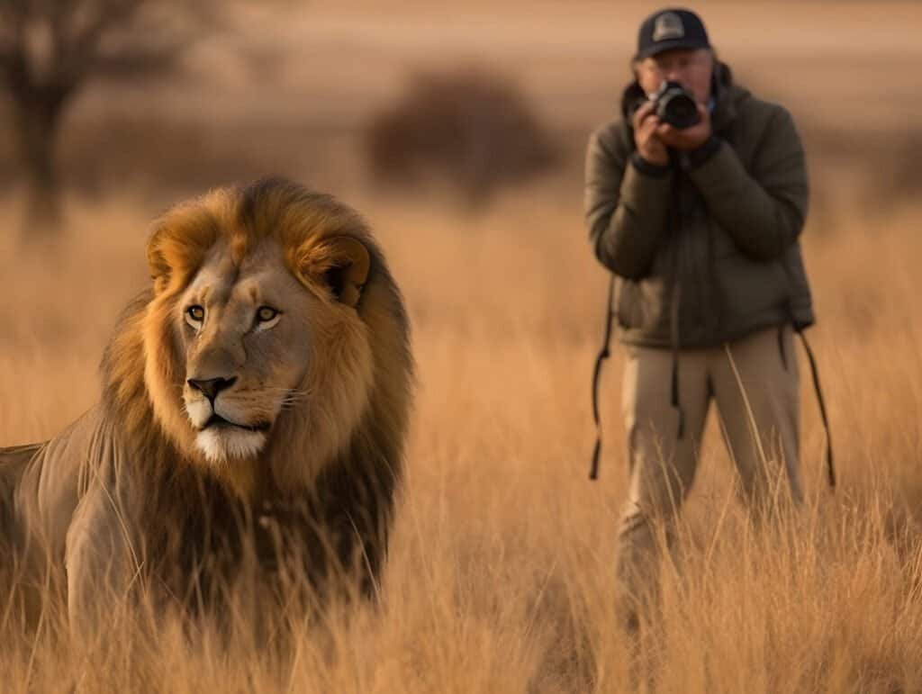 lion on the savanna